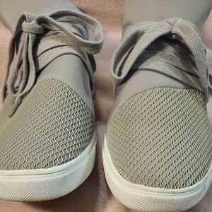 Brash ‘Drea’ Taupe Neoprene Lace-Up Sneakers